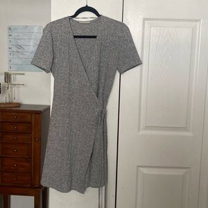 Zara gray sweater wrap dress